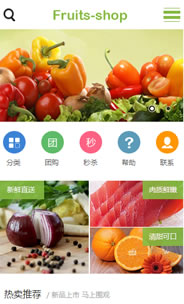 蔬果生鲜商城网店手机模板图片